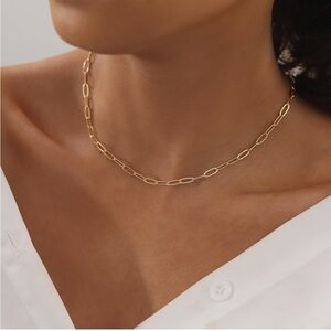 14k Gold Plated Paperclip Necklace